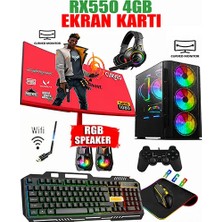 DMC N49X ( PUBG,GTA 5) i7 4770 32GB 256GB SSD 500GB HDD 4GB RX550,24''Curved Monitör Oyuncu Masaüstü Bilgisayar