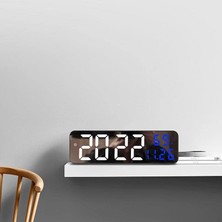 AyrStore Nem Ölçer Dereceli LED Duvar ve Masa Alarm Saati Lacivert