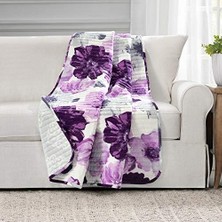 AyrStore Leah Battaniye Gri ve Mor