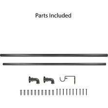 AyrStore Endüstriyel Sarma Teleskopik Perde Çubuğu Seti, 91,44-183,88 Cm, Bronz