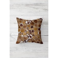 AyrStore Pelangi Dana Derisi Desenli Çift Tarafı Baskılı Gizli Fermuarlı Yastık Kılıfı Kırlent Koltuk Yastık Kılıfı, Açık Kahverengi 45 x 45