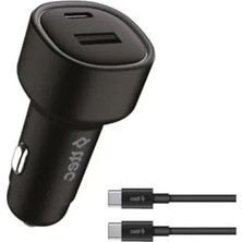 Aydogan's Smartcharger Duo Pd 48W Araç Hızlı Şarj Aleti Usb-C+Usb-A - Usb-C-Usb-C 3A Kablo Siyah 2CKP02CS