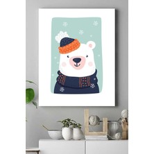 AyrStore (PSTER16820) Kutup Ayısı Kış Çocuk Odası Kanvas Tablo 50 x 70