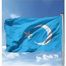 Aydogan's Doğu Türkistan Milli Bayrağı 70X105 cm Raşel Dijital Baskı