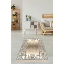 AyrStore Pelangi Varak Desenli Dijital Baskı Yıkanabilir Kaymaz Taban Leke Tutmaz Düz Salon Halısı (Vizon), 80 x 150