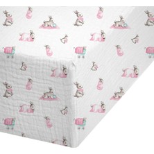 AyrStore Deux Lapıns% 100 Pamuk Lastikli Müslin Bebek Çarşaf LASCAR-BLR-000STD