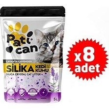 8 Adet Lavanta Silika Kristal Kedi Kum 5lt