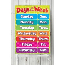 AyrStore (PSTER5005) Ingilizce Günler Eğitim Posteri (90X130 Cm)