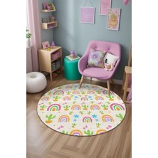 AyrStore Lucela Modern Şönil Antibakteriyel Yıkanabilir Kaymaz Pamuk Tabanlı Çocuk Halısı (160X160)