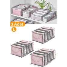 AyrStore 3 Adet - 8 Gözlü Şeffaf Çekmece Içi Düzenleyici Organizer – Large