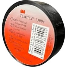 3m Temflex 1300E Elektrik Izolasyon Bandı Siyah – 10'lu Paket | 18 mm x 9,15 M | Pvc Kablo Bandı | 600V Dayanıklı, Esnek ve Güçlü Yapışkanlı Elektrik Bandı