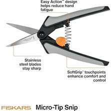 15 Adet Mikro Uçlu Budama Snip Seti, Hassas Paslanmaz Çelik Bıçaklar, Deadheading Için Softgrip Kolları, Küçük Bitkileri Kırpma ve Şekillendirme