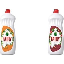 Temiz & Ferah Sıvı Bulaşık Deterjanı 650 ml Portakal Kokulu ve Fairy Temiz & Ferah Sıvı Bulaşık Deterjanı 650 ml Nar Kokulu