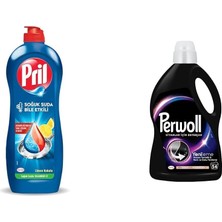 Pril Cold Power Yağ Çözme Etkili Limon Kokulu +  Hassas Sıvı Çamaşır Deterjanı Siyah