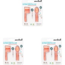 Sterıball Şarjlı Pilli Diş Fırçaları Için Hijyenik Diş Fırçası Koruma Kabı-2'li Turuncu x 2 (3 Paketi)