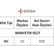 Sürme Kapı Kilidi Entegre Çekme Saplı Tek Ebat LC201LT03 Nb