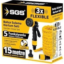 Sgs 7 Fonksiyonlu Bahçe Sulama Hortum Seti, 5-15 Metre, Çok Amaçlı Su Tabancası, Model SGS4272