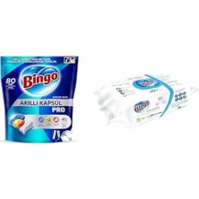 Bingo Akıllı Kapsül Pro Bulaşık Makinesi Deterjanı Tableti 80'li & Bingo Yüzey Havlusu Beyaz Sabun 96'lı