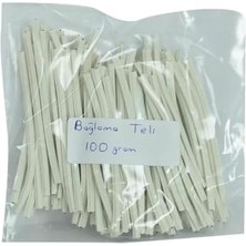 Bağlama Teli Tel Klips Pvc Kaplamalı Beyaz 100 gr Takribi 100 Adetli 1 Paket