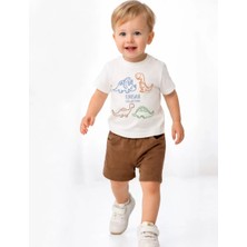 İkikareshop 6/24 Ay Dino Baskılı Basic Bebek Takımı
