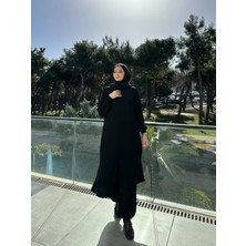 Esra Butik Günlük ve Umre Kullanımına Uygun Rabia Kumaş Siyah Ikili Takım