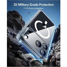 - 17 Pro ile Uyumlu Kamera Korumalı Sararmaz Pc Sert Şeffaf Magsafe Kılıf
