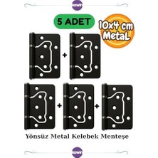 Kawin 5 Adet Dayanıklı 10 cm Kapı Menteşesi – Siyah Metal Yönsüz Kelebek Menteşe Kapı Menteşesi