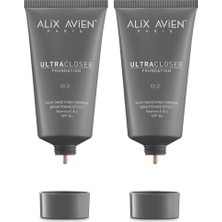 Ultra Kapatıcı Nemlendirici SPF35 Faktör ve E & C Vitaminli Fondöten - Ultracloser Foundation 02 (2 Paketi)