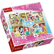 Die Grup 4 Farklı Puzzle Içeren Disney Prensesleri Seti, 35+48+54+70 Parça