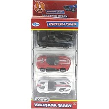 Die Grup 3'lü Siyah Metal Yarış Arabaları Seti, Die Cast Model