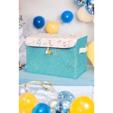 Anne Bebek Kapaklı Kutu, Maxi Boy, Bebek Odası Düzenleyici, 35X24X23CM, Mavi Renk