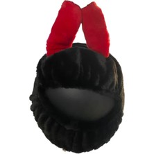 Motobir Kask Kılıfı Peluş Siyah-Fuşya Tavşan