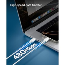 Usb-C To Usb-C 2 Metre Kablo 60W Güç/pps 2.0 Desteği Super Hızlı Şarj / 480 Mbps Data Aktarım Hızı Type-C Ekstra Dayanıklı - ACA08719