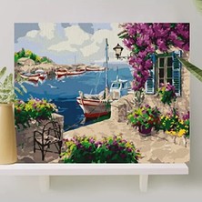 Die Grup Numaralandırılmış Sayılarla Boyama Tuval Seti 40X50 cm - Mor Sümbül