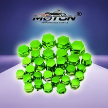 Moton Motosiklet Cıvata Kapağı Seti 30 Adet (Yeşil)