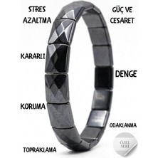 MMİF Hematit Doğaltaş Bileklik, Özel Seri ,metalik Gri, Iç Ölçü 17CM, Mmif