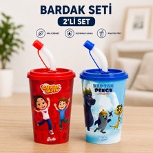 Bak Gel Al Bakgelal Rafadan Tayfa & Kaptan Pengu ve Arkadaşları Lisanslı Pipetli Çocuk, Eğlenceli Parti Bardağı