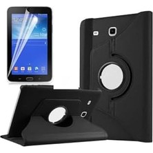 - Galaxy Tab 3 Lite ile Uyumlu 7.0 T110 Standlı Kapaklı Dönebilen Tablet Kılıfı Siyah