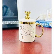 Figürlü ve Mermer Desenli Seramik Kupa