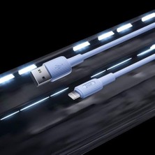 12W 2.4A Usb-A To Lightning iPad Ile Uyumlu Silikon Hızlı Şarj ve Data Kablosu Mavi 1 Metre