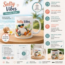 Tişört Kodu Salty Vibes Porselen Kupa – Yaz Temalı Martı Coffee Mug