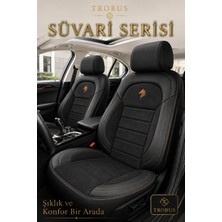 Trobus Renault Kangoo 2009-2016 Uyumlu Süvari Serisi 2+1 Ticari Tay Tüyü Siyah Kahve Koltuk Kılıfı
