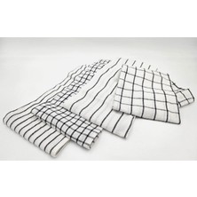 Rinnig Desenli Çay Havlusu 45 x 60 Cm, 4'lü Set (Koyu Gri)