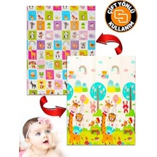 Toys Neşeli + Animals, Katlanabilir Çocuk Oyun Halısı – 150X200X1 cm - Taşıma Çantası Yanında