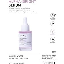 Anyong Alfa Arbutin Aydınlatıcı, Leke Karşıtı, Ton Eşitleyici Serum 30 ml (Pirinç Suyu & Traneksamik Asit)