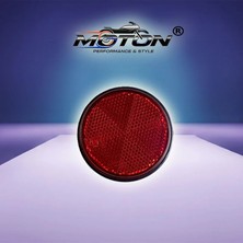 Moton Yuvarlak Motosiklet Reflektör Kırmızı