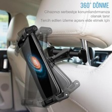 Polham Mobile Araç Içi Arka Koltuk Için Tablet Tutucu, 360 Derece Dönebilen Ayarlanabilir Tablet, Telefon Tutucu Siyah
