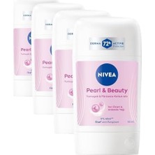 Kadın Stick Deodorant Pearl & Beauty 50ML, 72 Saat Anti-Perspirant, Yumuşak ve Pürüzsüz Koltuk Altı (4 Paketi)