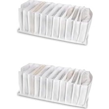 2 Adet - Small 11 Gözlü Dolap Içi Akardiyon Organizer 12 x 40 x 12