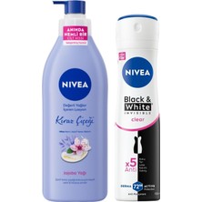 Kadın Sprey Deodorant & Invisible Clear 150 Ml+ Değerli Yağlar Içeren Vücut Losyonu Kiraz Çiçeği & Jojoba Yağı, 400 ml